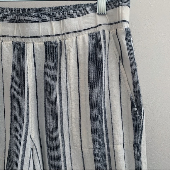 Cloth & Stone Striped Linen Blend Cropped Pants Medium Anthropologie - Picture 2 of 8